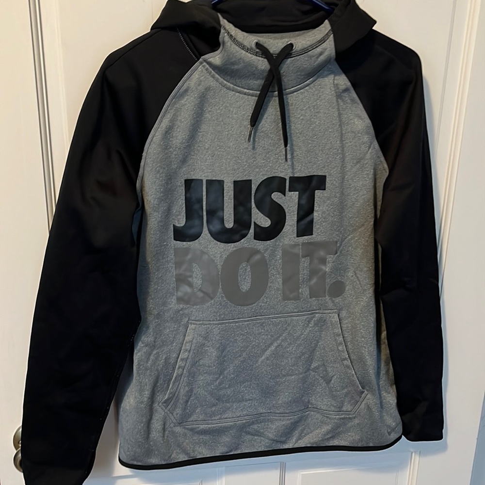 NIKE Just Do It Gray and Black Hoodie